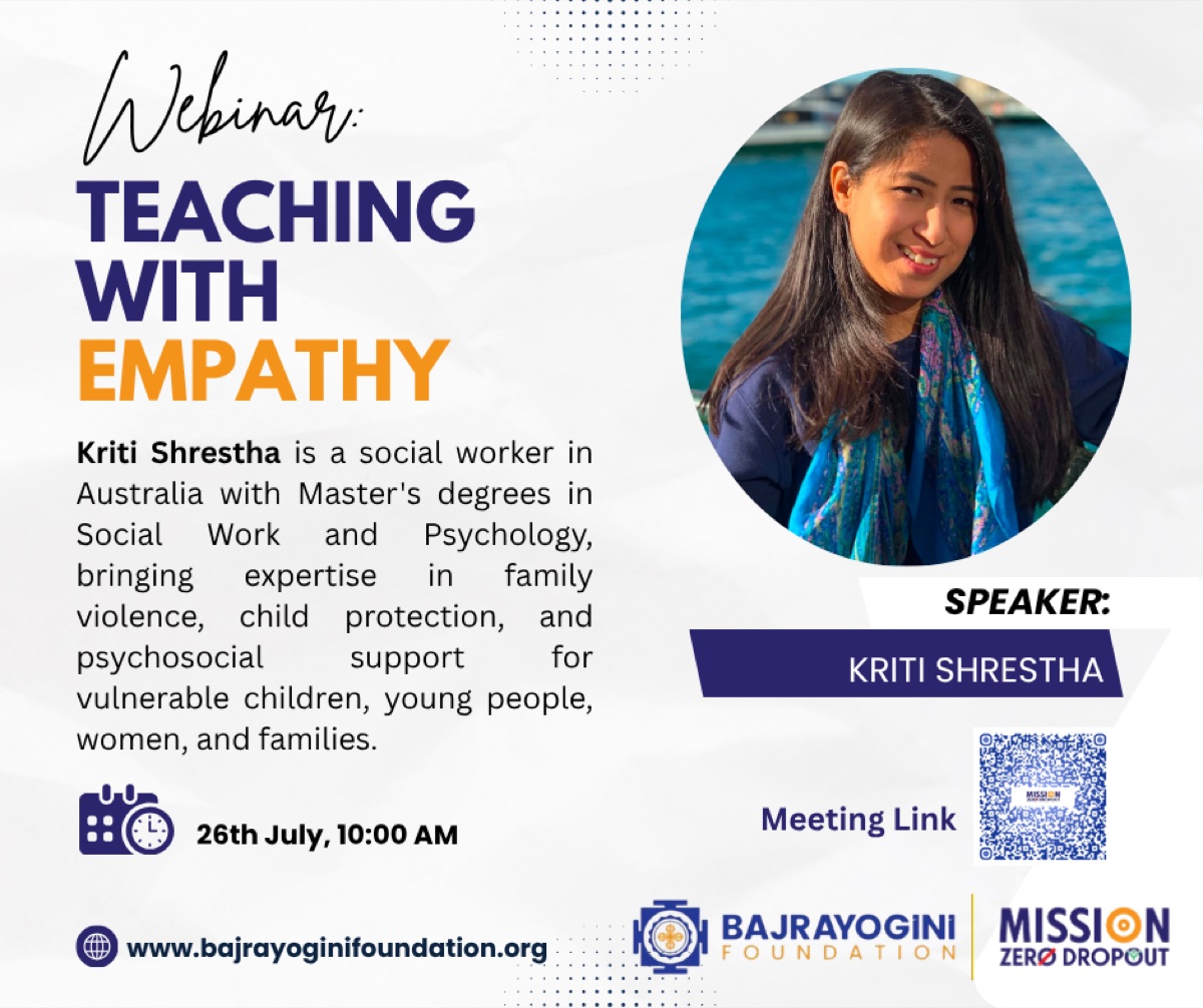 Webinar poster — Teaching with Empathy, 26th July